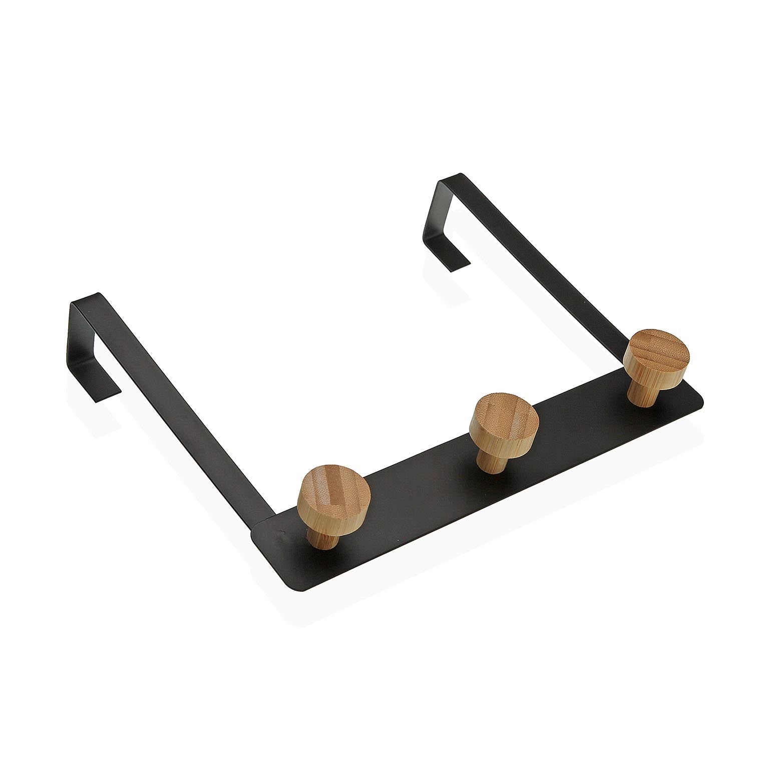 PERCHERO DE PARED NEGRO 3 GANCHOS