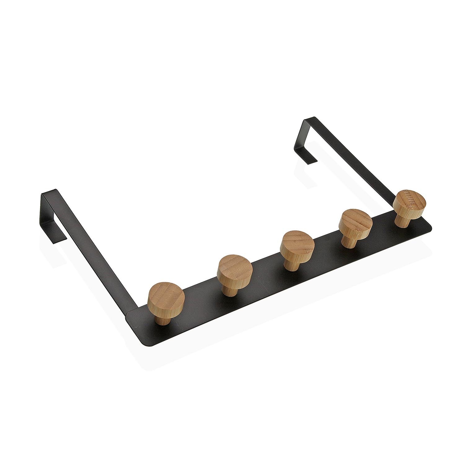 PERCHERO DE PARED NEGRO 5 GANCHOS