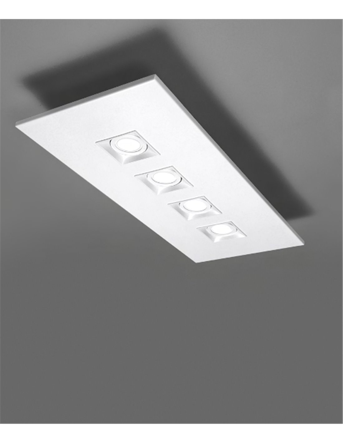 Plafón de techo Polifemo - Milan - Foco rectangular con 4 luces