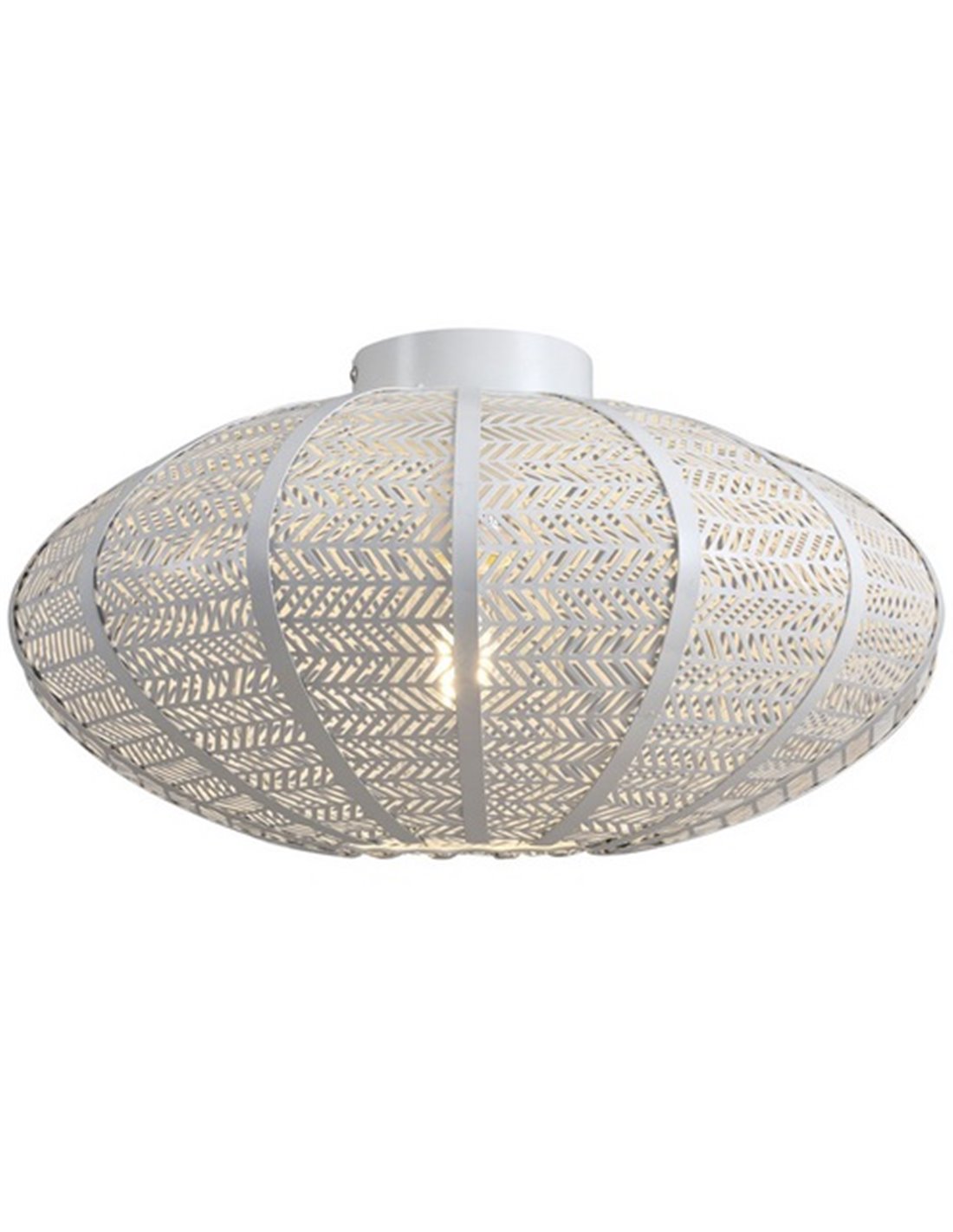 Plafón de techo Simon – AJP – Lámpara ovalada con rejilla metálica blanca