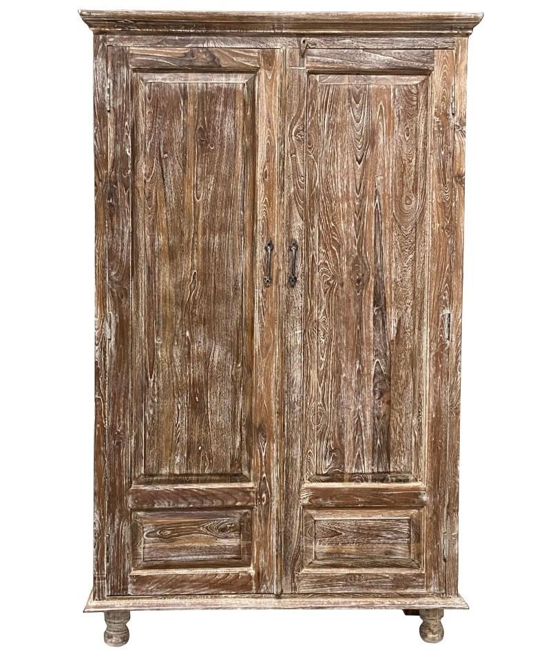 DKD Home Decor Armario de Teca Natural 45 x 187 x 106 cm 2 Puertas 4 Estanterías (2 Unidades)
