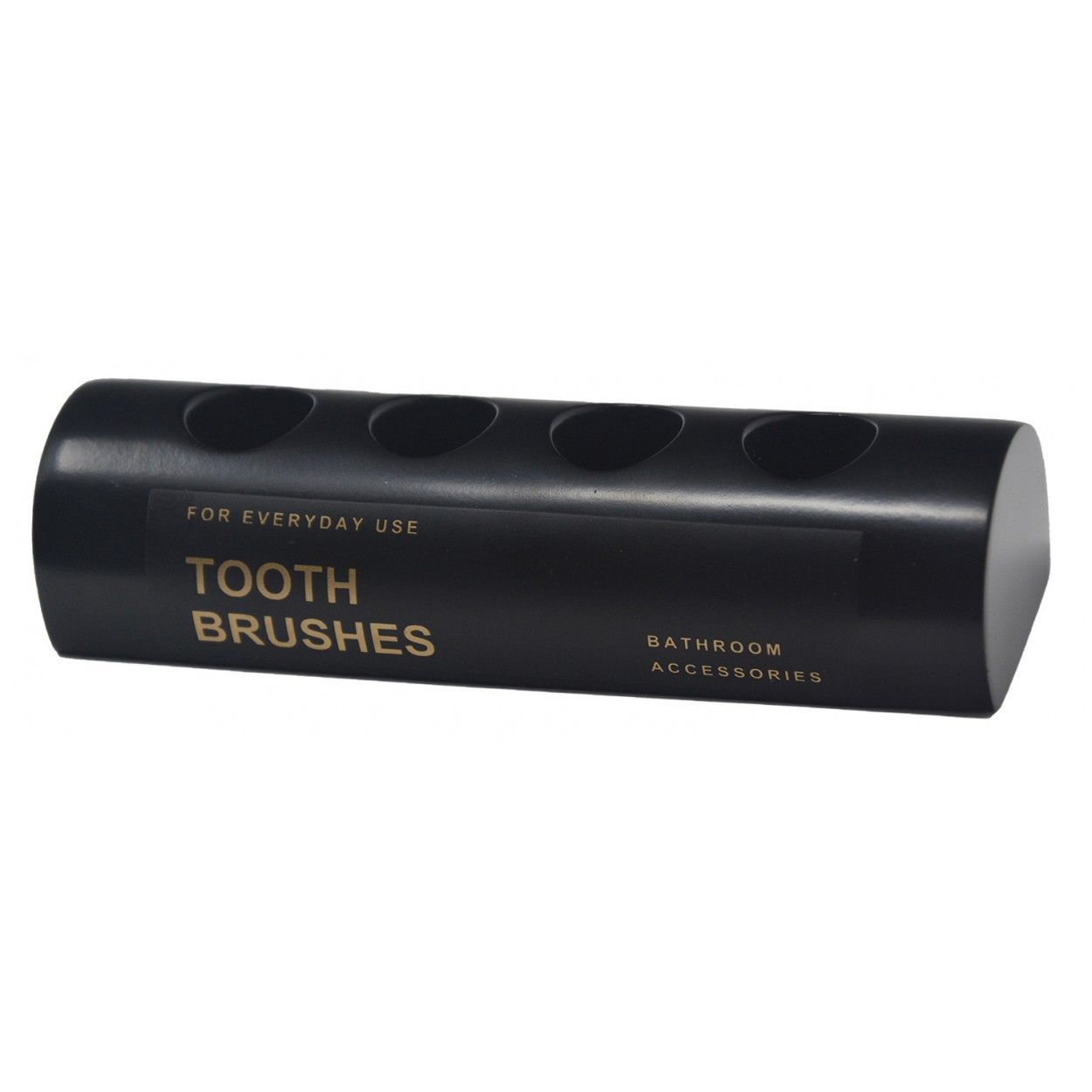 Portacepillos de dientes, de Resina Negro, Portacepillos 4 cepillos, Diseño Elegante y Moderno. 13x4x3cm - Hogar y Más