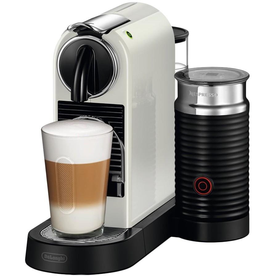 DeLonghi CitiZ & Milk EN267.WAE Cafetera Nespresso con Espumador de Leche y Cápsulas, 19 Bares, 1710W, Blanco