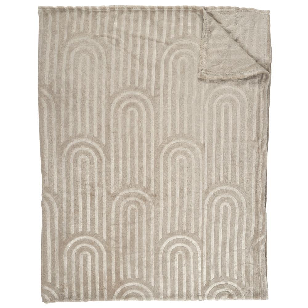 Home Deco Factory Manta Plaid Deco Arco 120x150 cm Relieve Lounge Rosa/Blanco/Beige/Negro