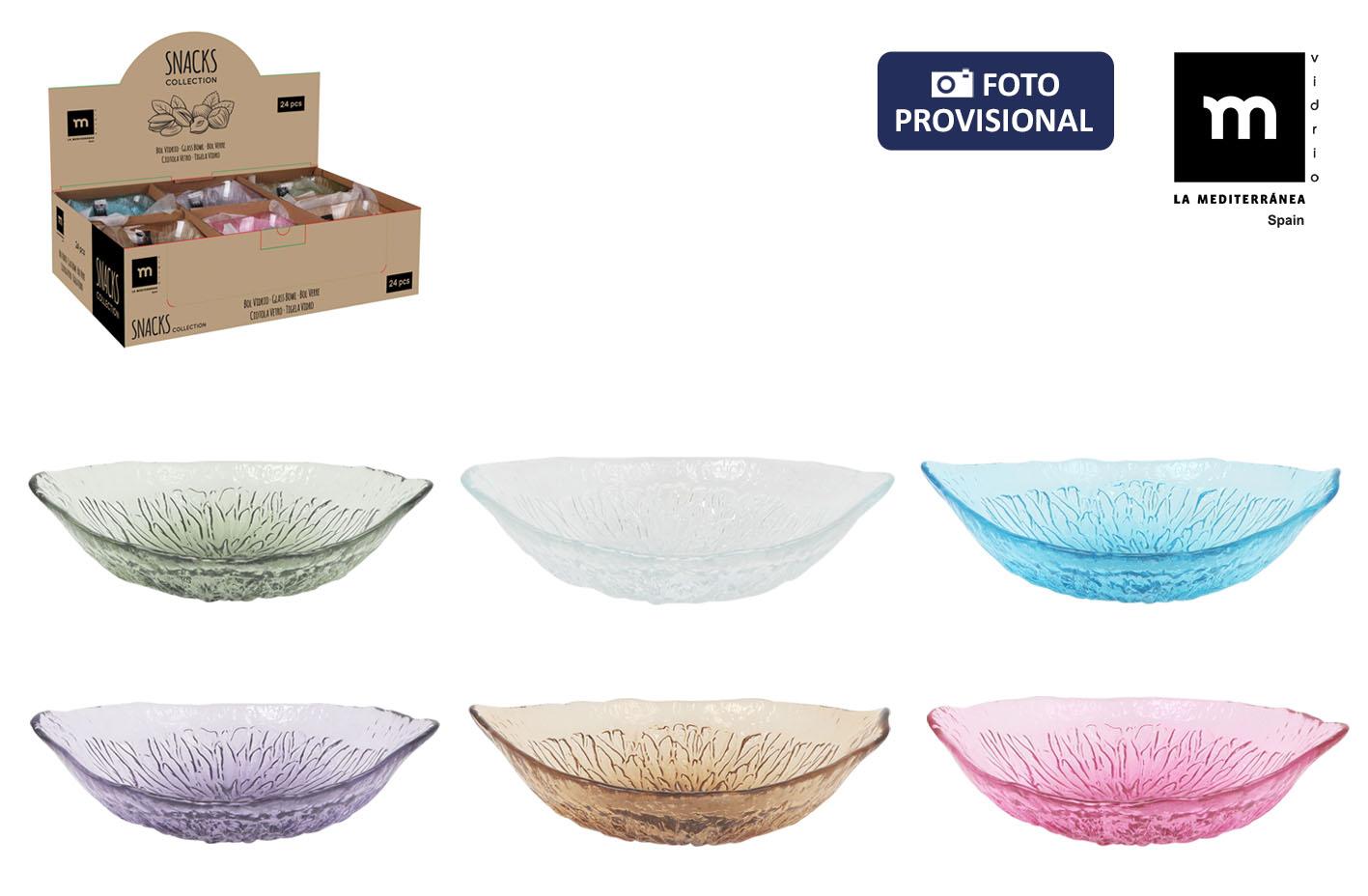 La Mediterranea Bol para Snacks Colores "Sicily" 15 cm Diámetro - Altura 4,6 cm (48 Unidades)