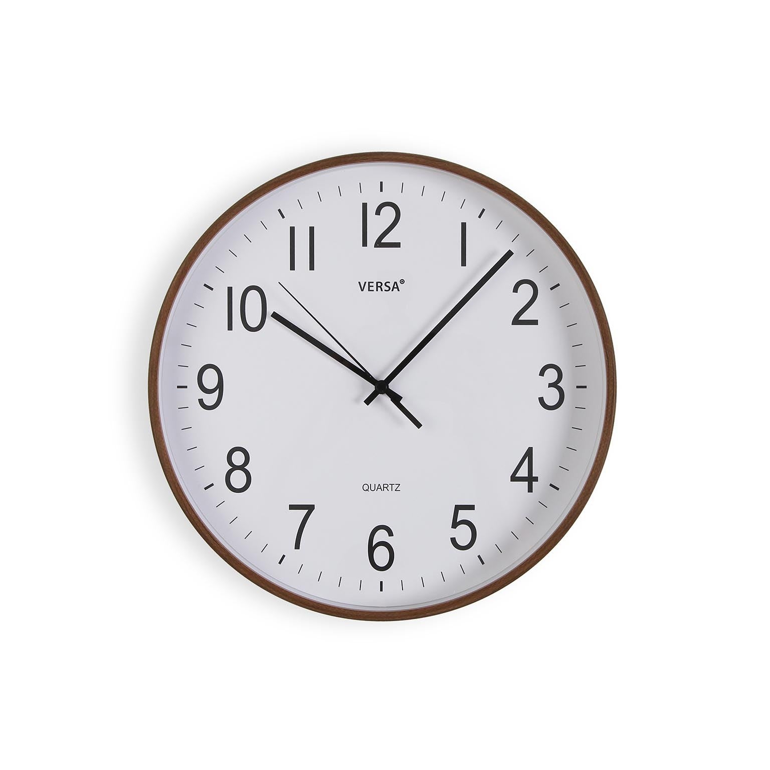 RELOJ PARED MADERA OSCURA 30CM