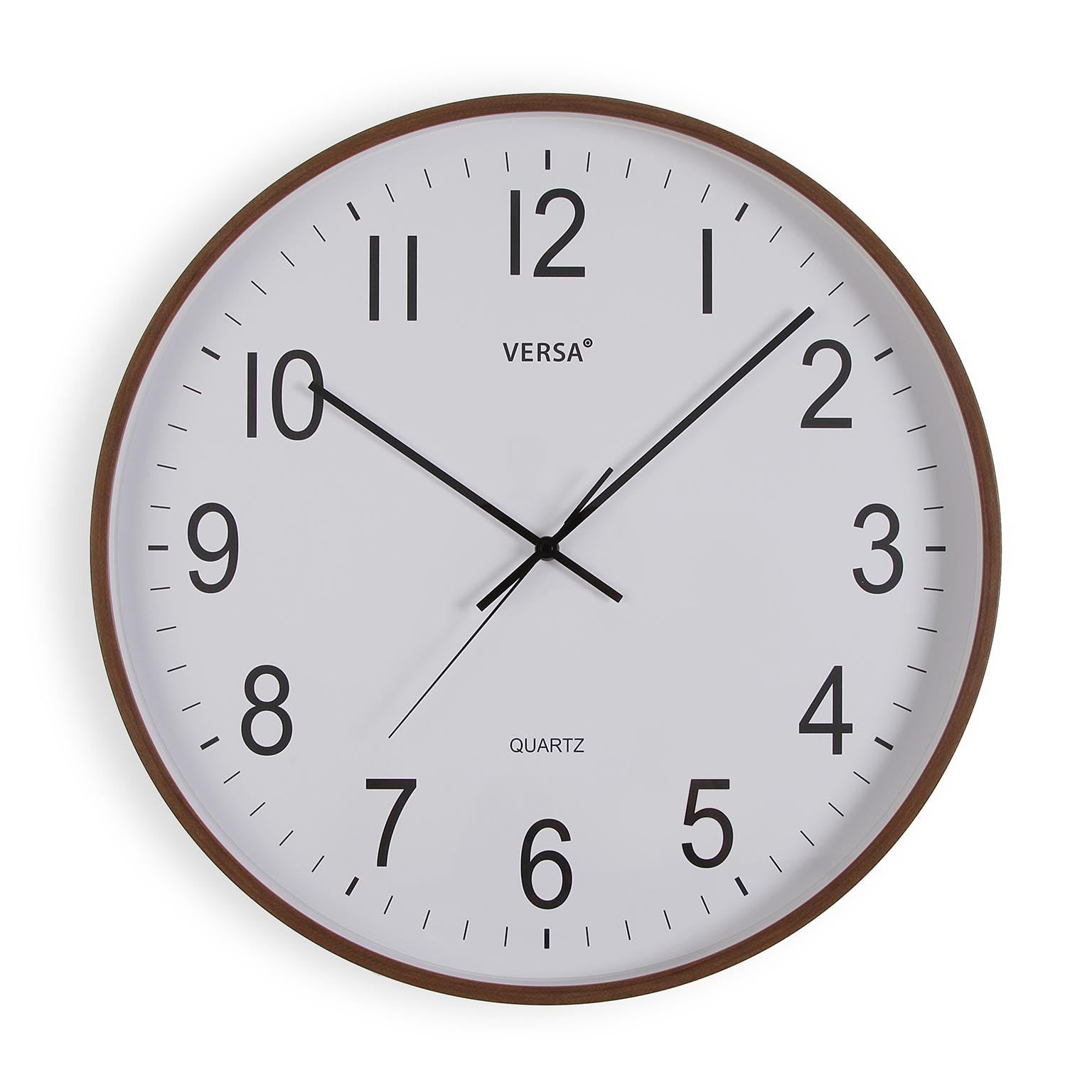 RELOJ PARED MADERA OSCURA 50CM