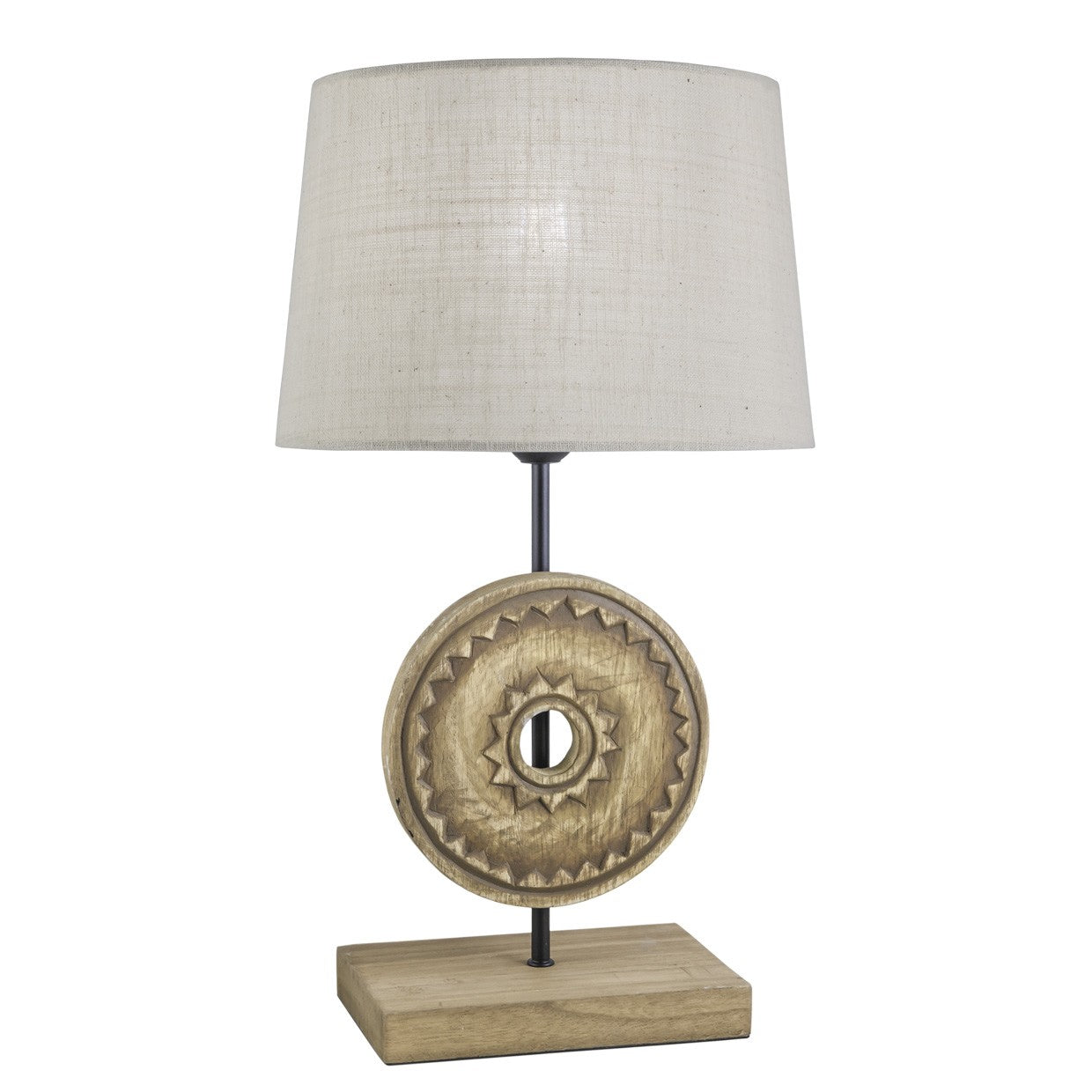 AJP Rodano Lámpara de mesa madera E27 pantalla 60072