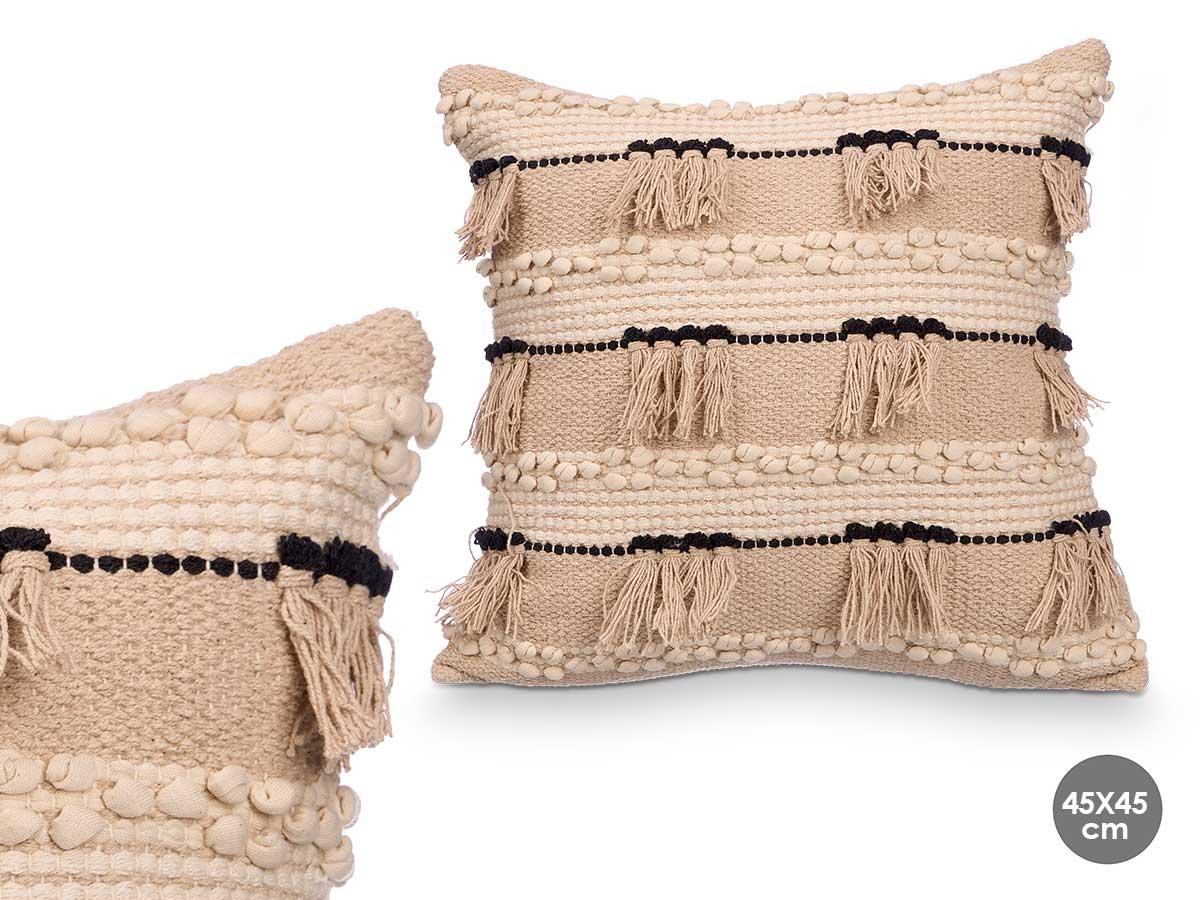 Giftdecor Cojín Lentejuelas Beige 45x45 cm (6 Unidades)