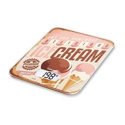 Beurer KS-19 ICE CREAM Balanza de Cocina de Vidrio Ultra Plano, 5 kg