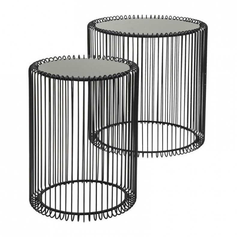 SET 2 MESAS AUXILIARES WIRE NEGRO