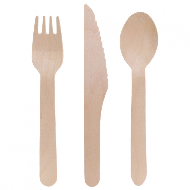 SET 24 CUBIERTOS MADERA