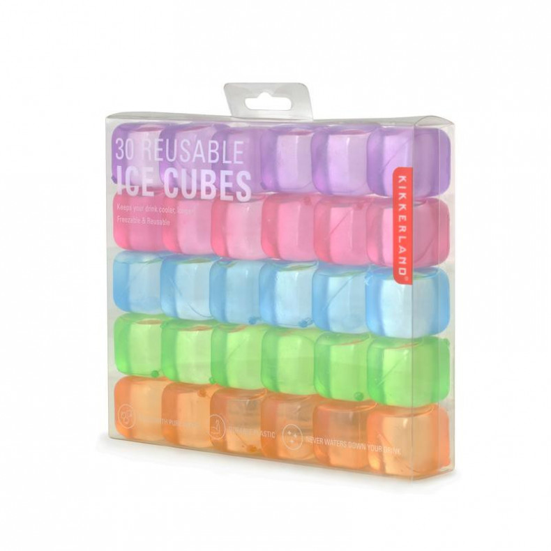 SET 30 CUBITOS HIELO REUTILIZABLES COLORES