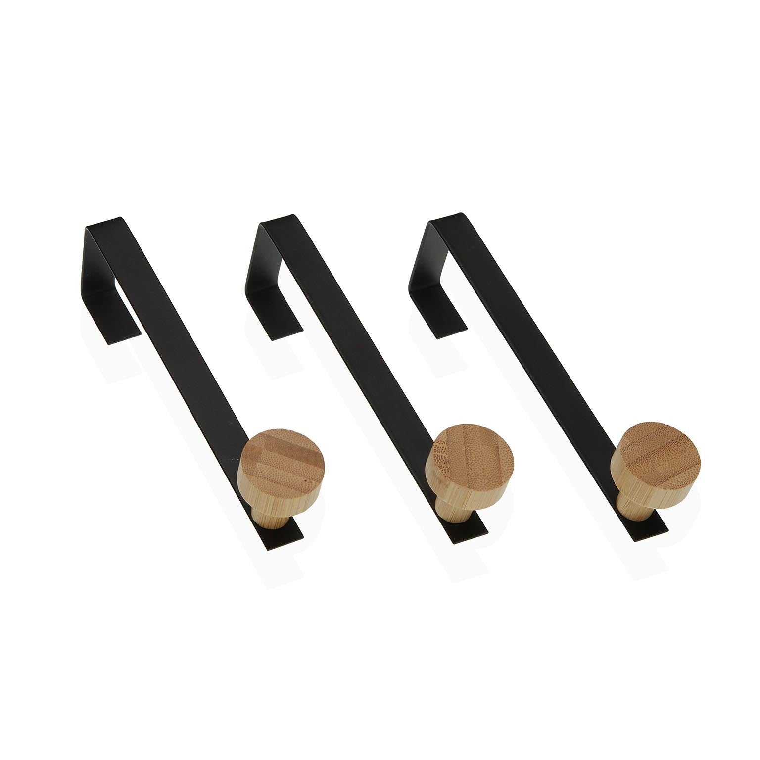 SET 3 PERCHEROS DE PARED NEGRO INDIVIDUALES