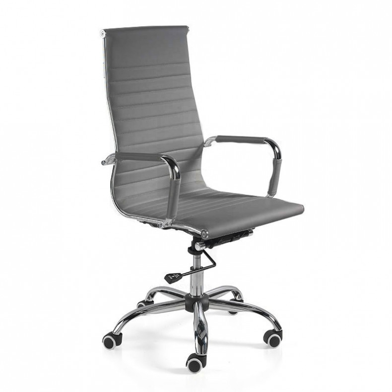 SILLA ESTUDIO RESPALDO ALTO GRIS