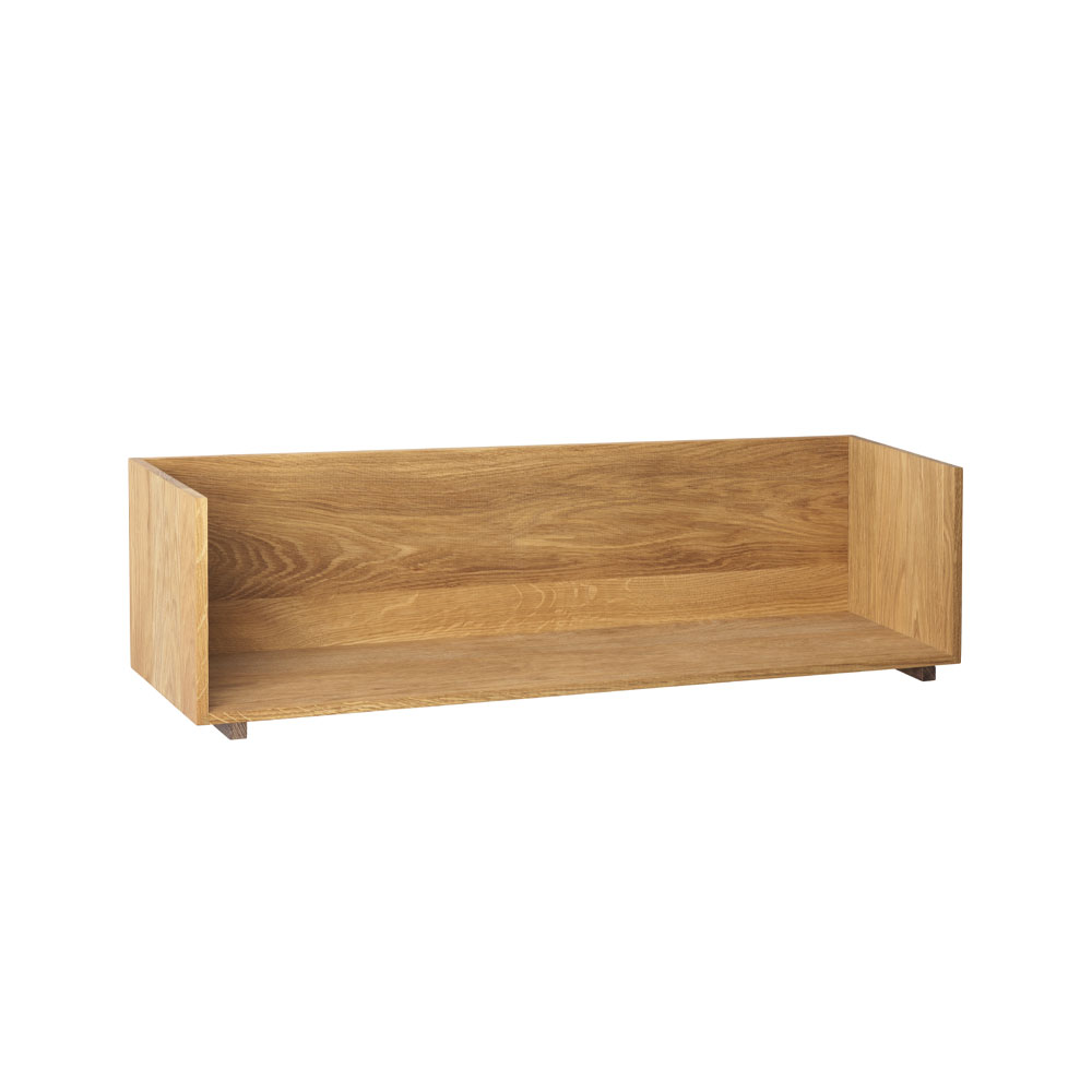 Estantería de pared Stack Oak, soportes en nogal aceitado oscuro