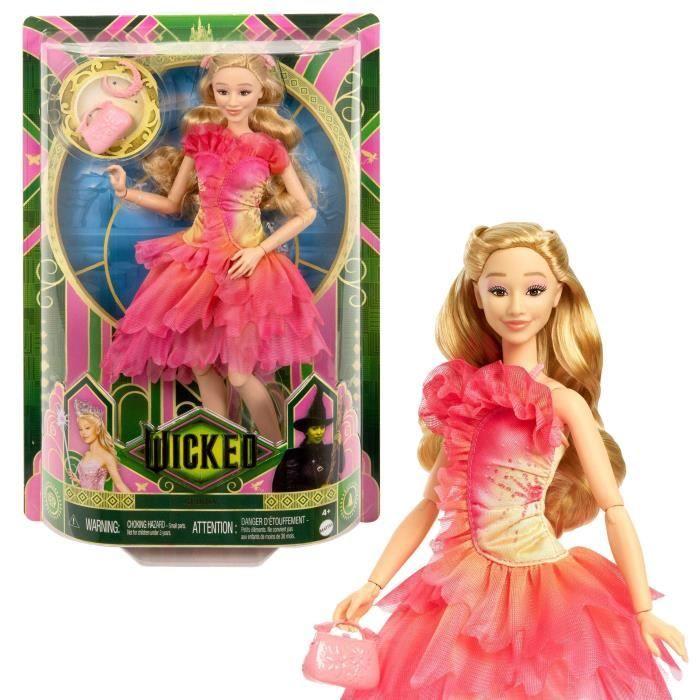 MATTEL Muñeca Glinda Upland Wicked Articulada con Accesorios Inspirados en la Película
