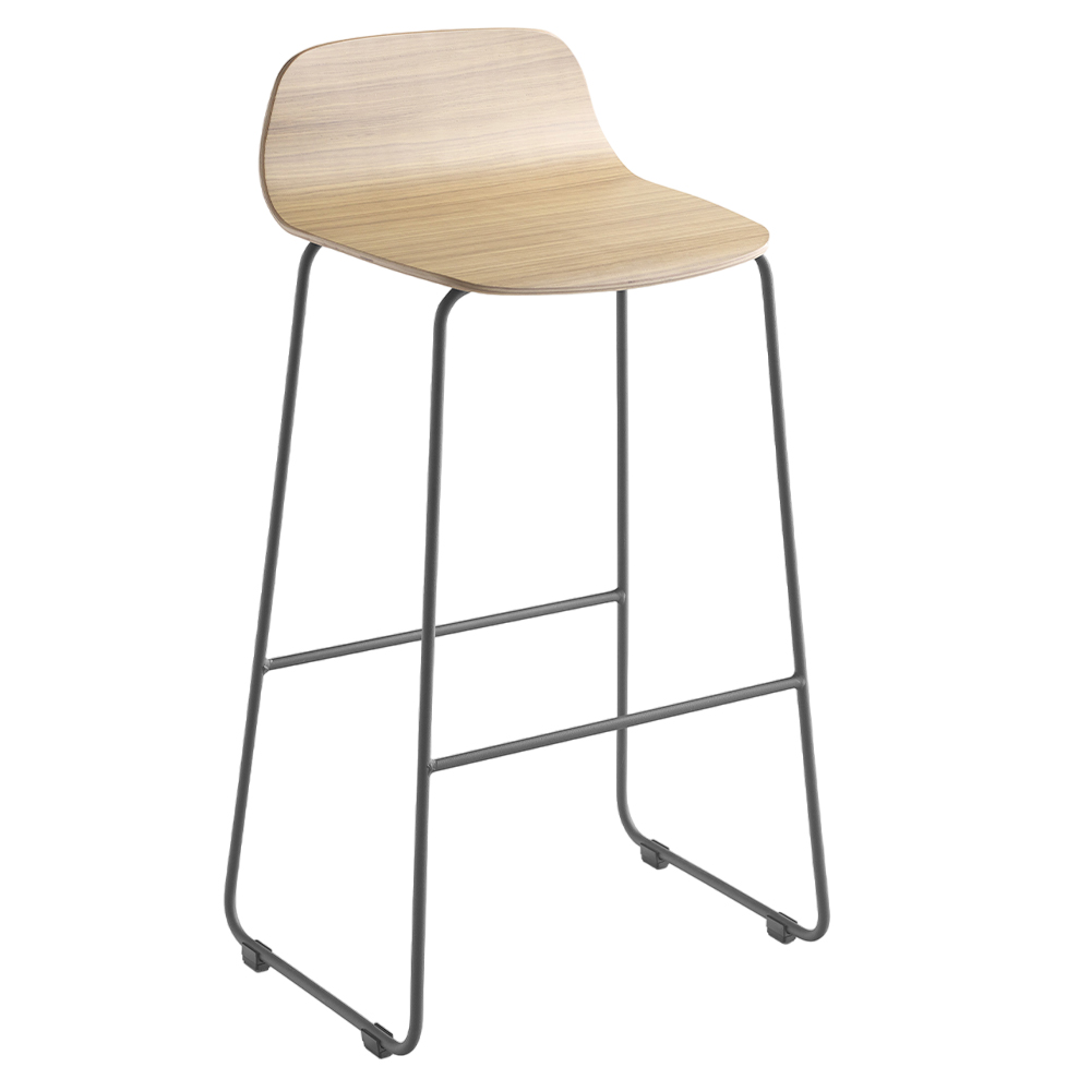 Taburete Bisell metal con respaldo Treku