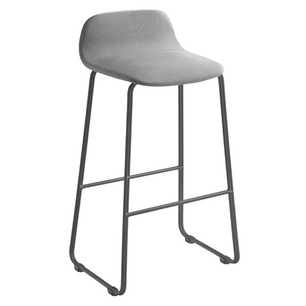 Taburete Bisell metal tapizado con respaldo Treku