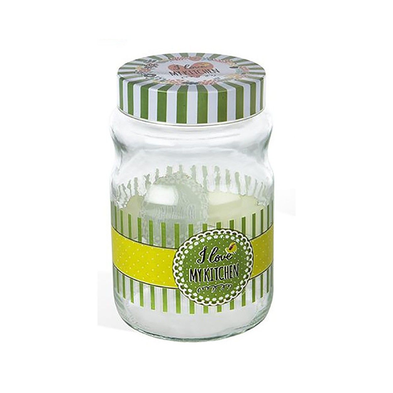 Tarro de cristal con tapa metálica para guardar alimentos, de diseño original y motivador-Hogar y Mas