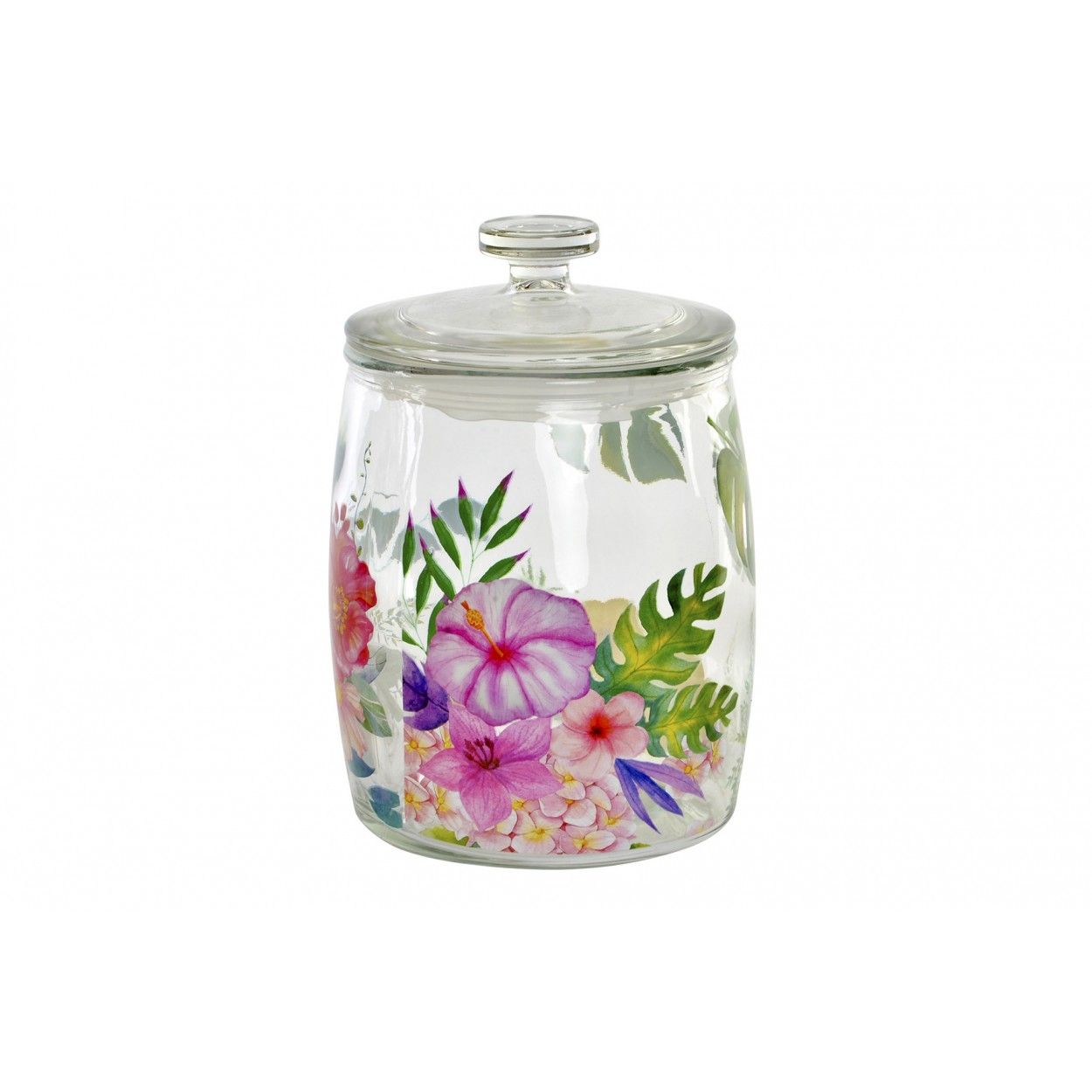 Tarro de Cristal para Conservas con Tapa, para Cocina, con Capacidad de 4L. Diseño Tropical, con estilo Moderno - Hogar y Más