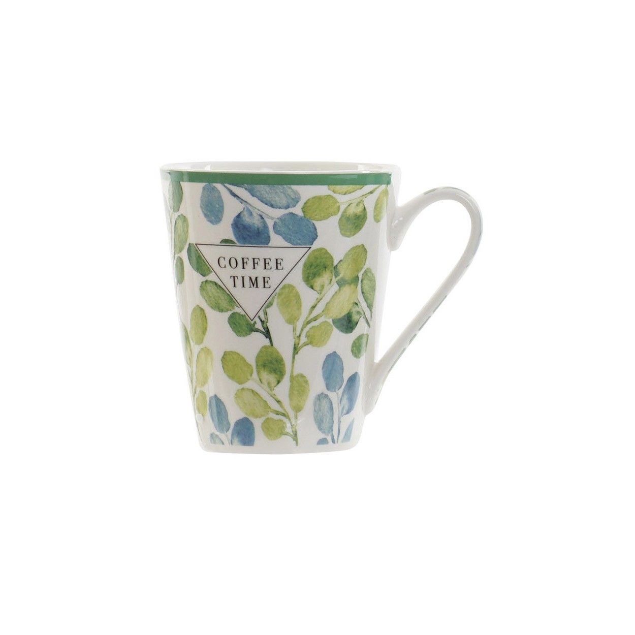 Taza de Desayuno/Café de Porcelana, 4 Modelos. Diseño Floral "Coffee time" 12,5X9X11CM 360ML