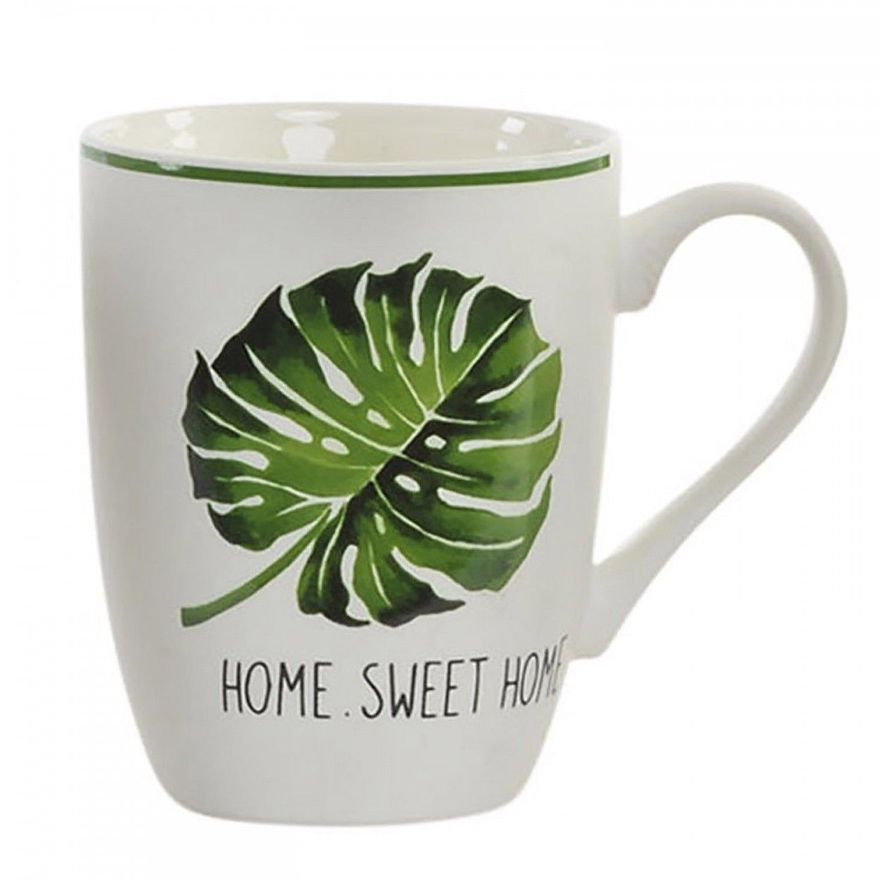 Taza para Desayuno con asa de Cerámica. Diseño natur Home Sweet Home 11.5 x 10.5 cm- Hogar y más