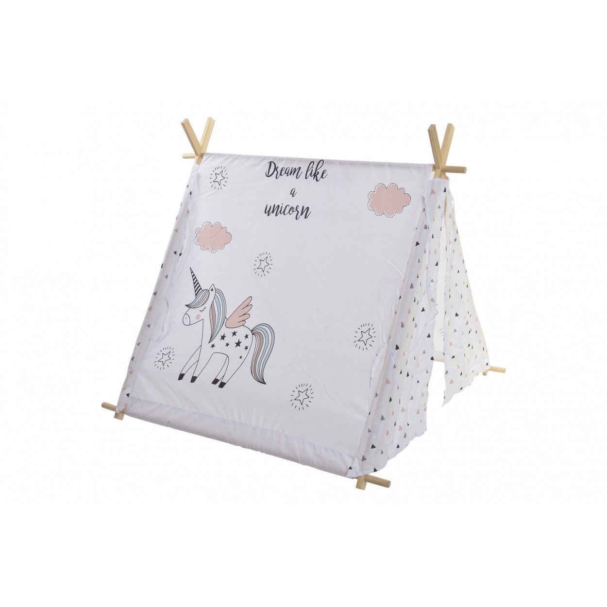 Tipi Infantil "Dream Like a Unicorn" de Algodón y Madera con Diseño Fantasy