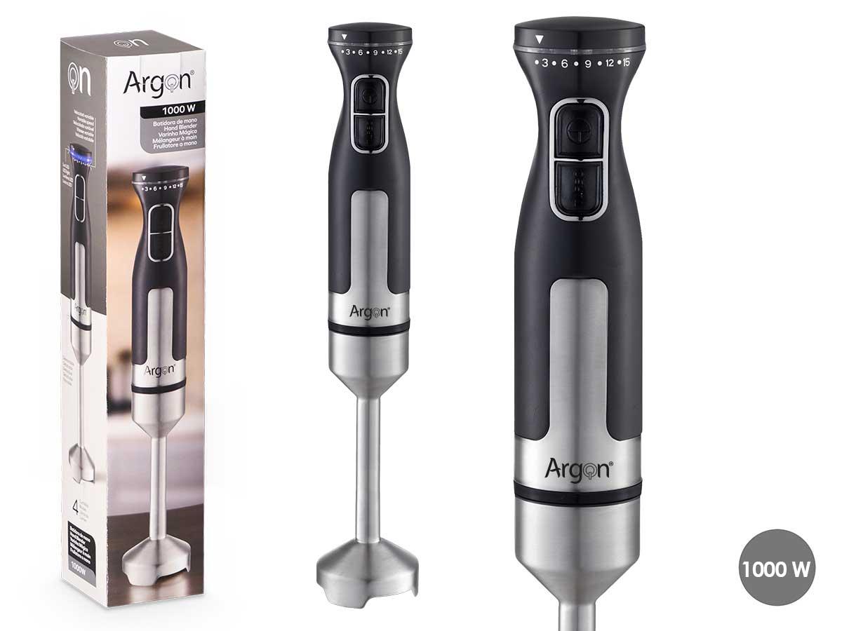 Argon Batidora de Acero Negra 1000W 6.7x38x6.7 cm (12 Unidades)