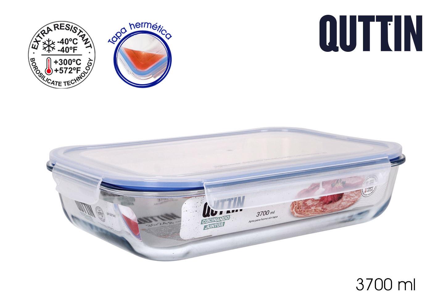 Quttin Fiambrera Extra Rectangular 36x24.8x8.1 cm 3.7L (4 Unidades)