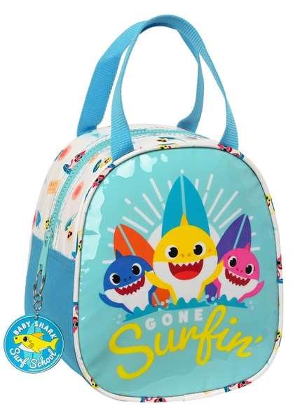 Portameriendas Térmico Baby Shark Surfing Azul Blanco 19 x 22 x 14 cm