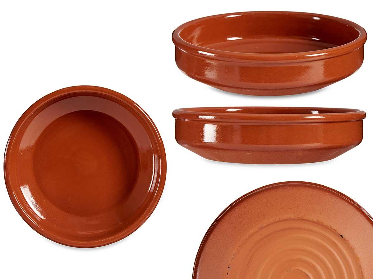 La Dehesa Cazuela Redonda con Asas de Barro Refractario, Color Miel, 20 cm de Diámetro y 5 cm de Alto (16 Unidades)