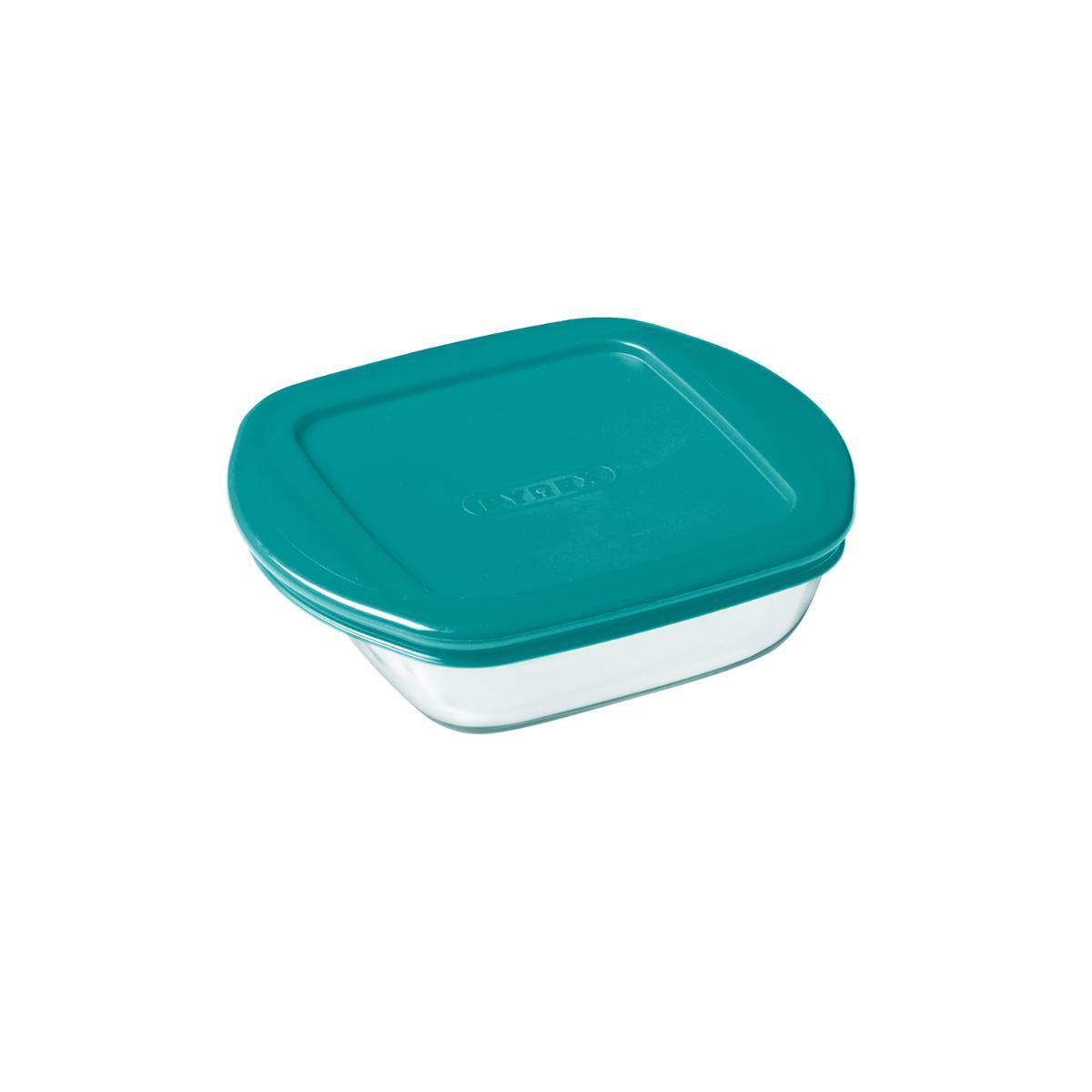 Pyrex® Cook&Store Px Recipiente Cuadrado de Vidrio Borosilicato 1 L con Tapa Hermética - Apto Horno, Microondas y Congelador