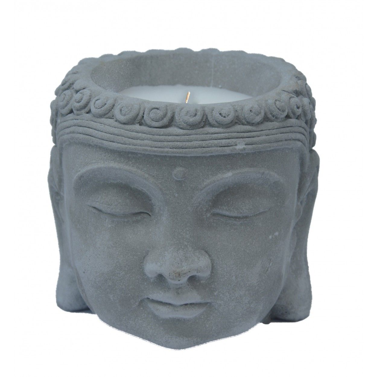 Vela Citronela Cabeza de Buda, Velas Anti-mosquitos. Decoración Budista Cerámica 13x13 cm