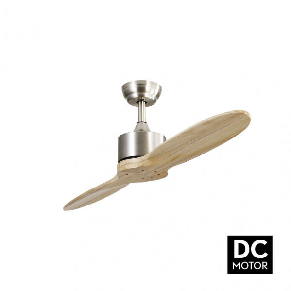 Fabrilamp Leste Ventilador DC Níquel 2 Aspas Haya Sin Luz 5 Velocidades Remoto Temporizador 132d 128990242
