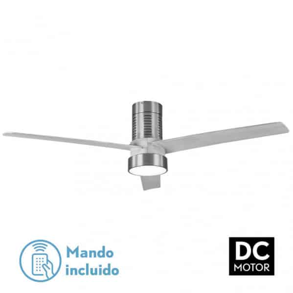 Fabrilamp Teo Ventilador Dc 24w 2950lm Niquel 3Asp Gris 32x139d 3000-4000-6000k C/remoto, Memoria Y Temporizador 158491380