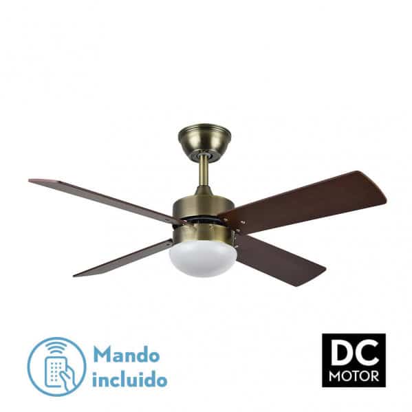 Fabrilamp Sofia Ventilador Dc 2xe27 Cuero 4 Aspas Rev.cerezo/nogal 40x107d C/remoto Temporizador 175992436