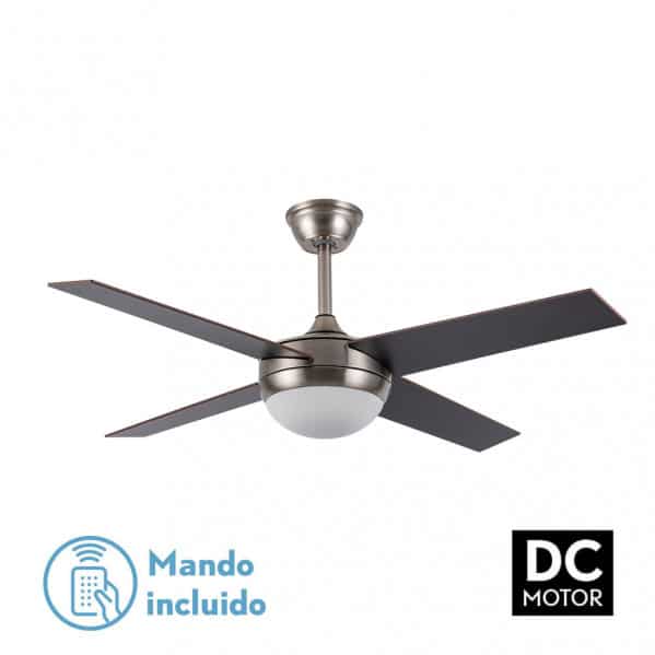 Fabrilamp Ciro Ventilador Dc 2xe27 Niquel 4 Asp.rev. Haya/wengue 35/45x116,8d Remoto Y Temporizador 159092433
