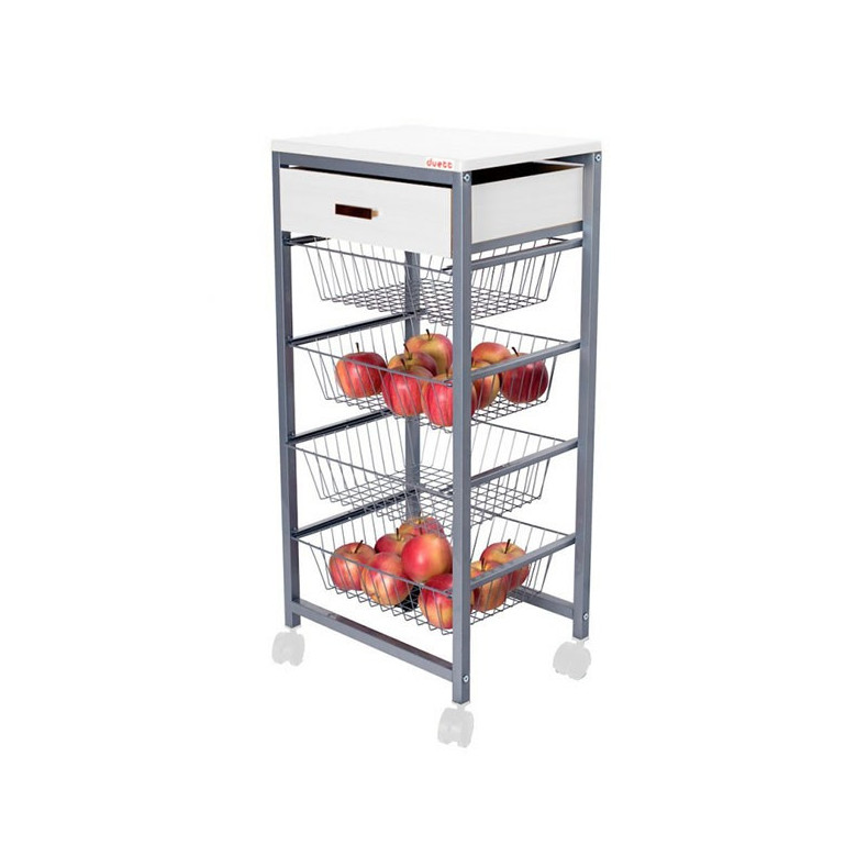 VERDULERO CROMADO 4 CESTAS