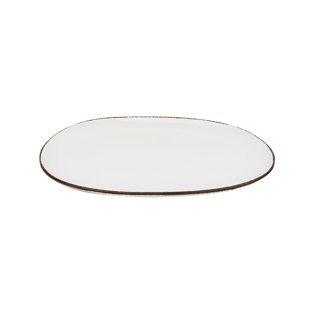 Avet Fuente Oval 25 cm de Stoneware Colección Reactive White