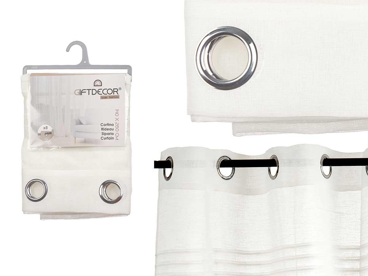 Giftdecor Cortina de Rayas Plegadas, Blanco, 34x42.5x26.5 cm (6 Unidades)