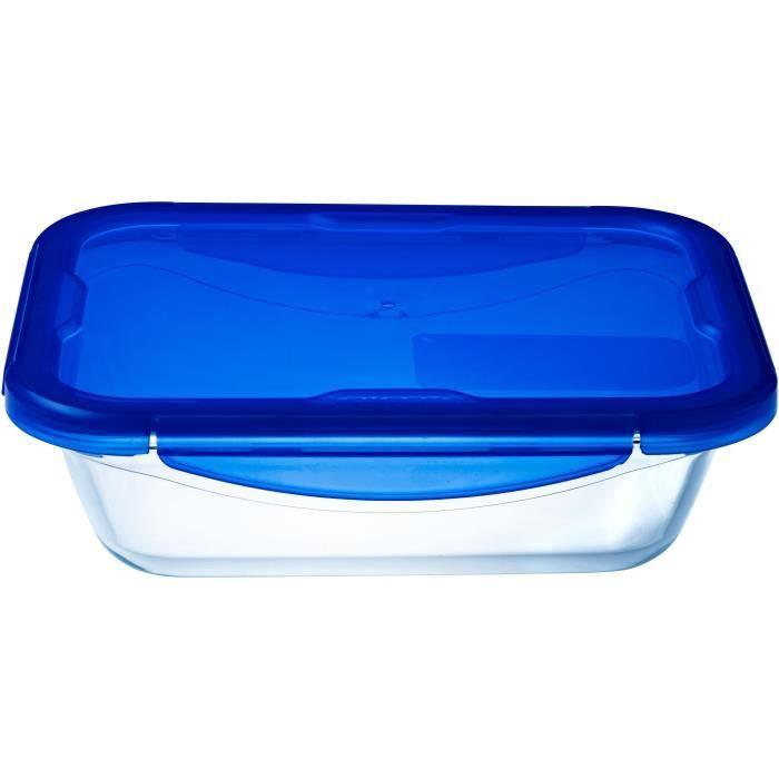 Pyrex Recipiente Rectangular Cook&Go Vidrio Borosilicato 3.3 L con Tapa Hermética Apto Horno Microondas Congelador Lavavajillas