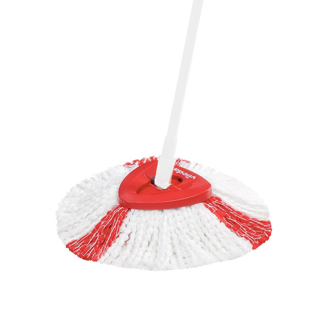 Vileda Recambio Fregona 2 en 1 Mopa Microfibra y Cordones Poliamida Compatible con EasyWring & Clean y Turbo Blanco