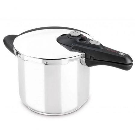 Bra A185100 Olla a Presión Rápida Vitesse 3L Ø20cm, Acero Inox 18/10, Fondo Difusor, 2 Programas, 4 Seguridades, Inducción