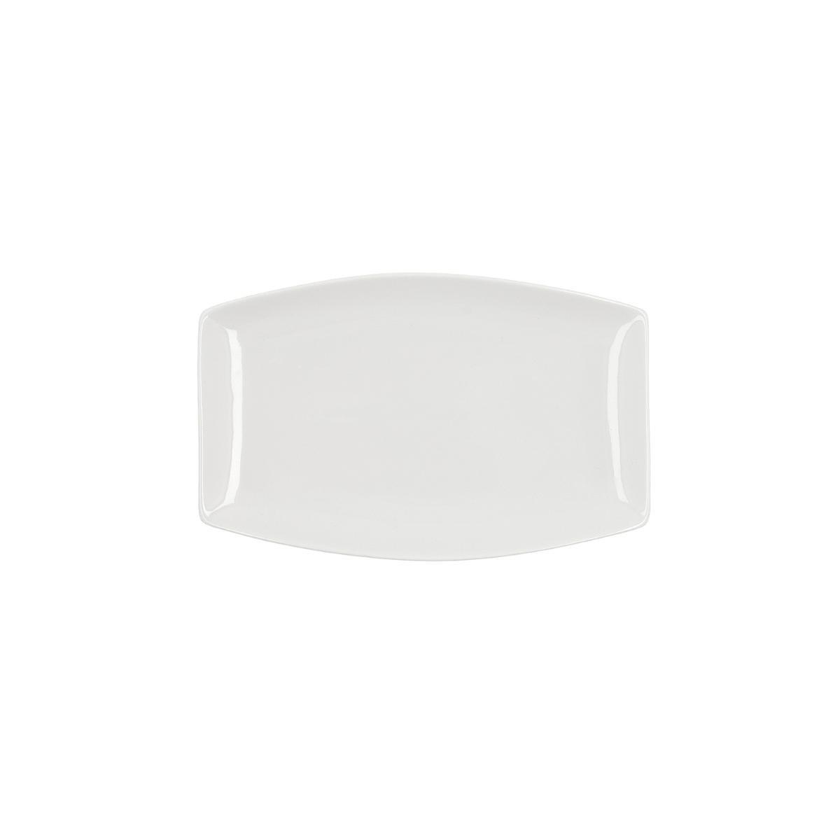 Quid Fuente Rectangular Porcelana Gastro 25.2x16x2 cm Blanca Apilable, Apta para Microondas, Lavavajillas y Frigorífico, 24 Unidades