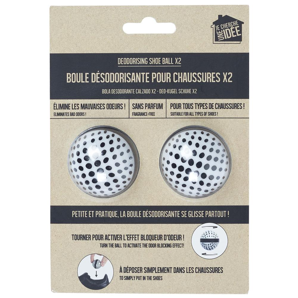 Je cherche une Idee Juego De 2 Bolas Antiolor Calzado, Elimina Olores, Sin Perfume, 3.5x3.5 cm