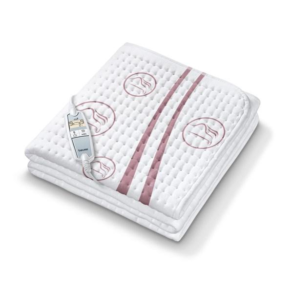 Beurer UB-90 Calientacamas Eléctrico Individual Anti-Ácaros, 9 Niveles de Temperatura, Pantalla LCD, Ajuste Independiente para Cuerpo y Pies