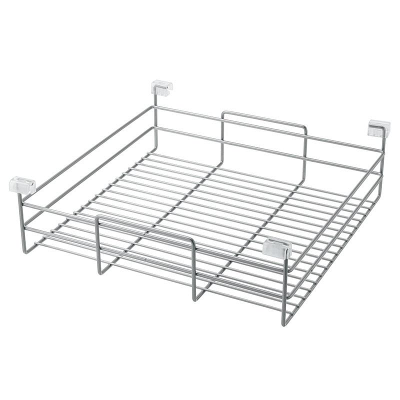 VIBO 487 Cesta de Almacenaje de Acero Gris RAL 9006 para Bastidor Dream/Prestige Ancho 410mm Alto 151mm Fondo 510mm