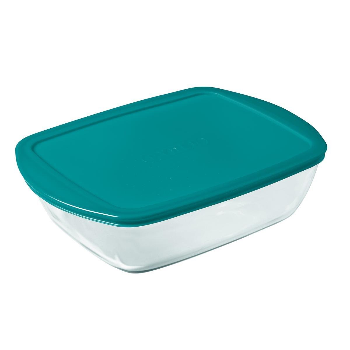Pyrex Cook&Store Px Recipiente Rectangular de Vidrio con Tapa 1,1 L (23x15x7 cm) Apto Horno Microondas Congelador Resistente