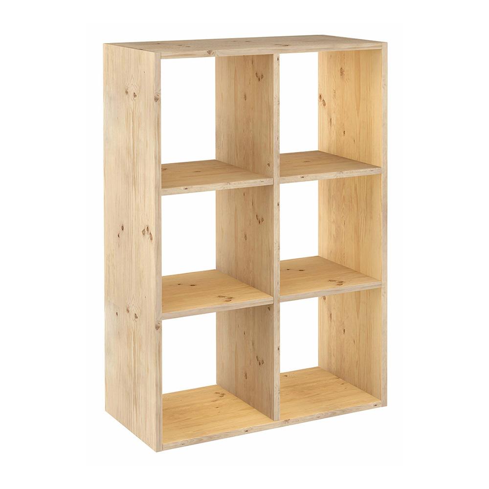 Astigarraga Estantería Modular 6 Cubos Dinamic Pino Macizo 70,8 x 33 x 105,4 cm